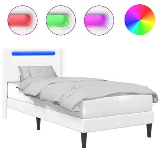vidaXL Struttura Del Letto Con Testiera Bianco 100 X 200 Cm Similpelle Vidaxl