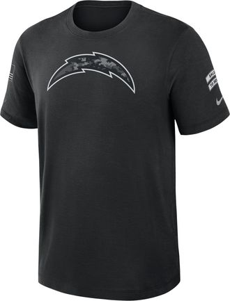 Nike Los Angeles Chargers Salute to Service Slub Nike Mens Dri-FIT NFL T-Shirt in Black | 034900AA2H-AEG