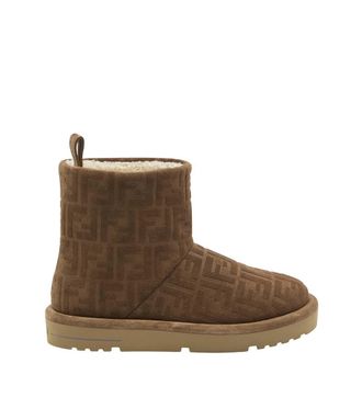 Fendi Brown Logo Boots