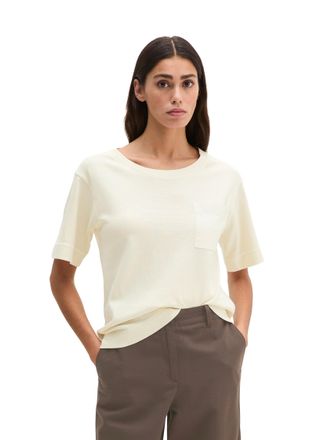 Marc O'Polo T-Shirt MARC OPOLO, Damen, Gr. XL, gray silk, Jersey, Obermaterial: 100% Baumwolle, loose fit normal, tiefer Rundhals, Shirts T-Shirt, loose fit mit a