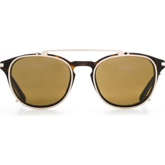 Vuarnet Pantos Optique Clip-On Lens 47mm Square Sunglasses in Tortoise at Nordstrom Rack