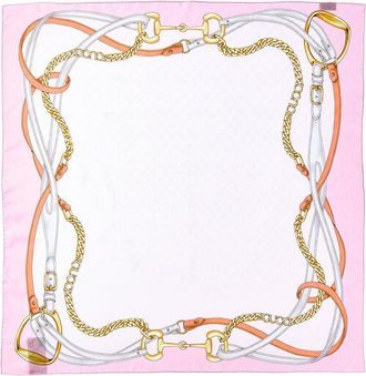 Gucci Printed Gg Silk Jacquard Carre