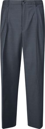 Amaranto Tailored Buttoned Waist Pleated Formal Pants