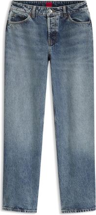 HUGO BOSS Barrel-fit jeans in soft-washed blue denim