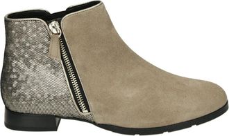 Hassia Taupe Su&egrave;de Western Laars met Rubberen Zool - Dames - Enkellaarsjes - Grijs - 38 EU - Su&egrave;de - Schoenen