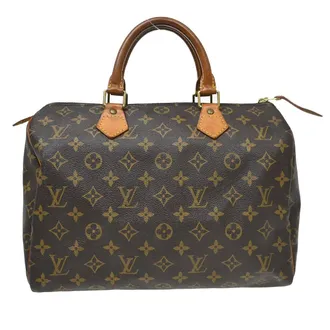 Louis Vuitton Speedy Handbag Monogram Canvas Brown Canvas Handbag (Pre-Owned)