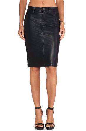 Blank NYC Faux Leather Knee Length Skirt In Pussy Cat