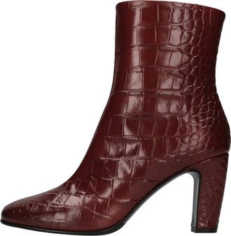 Strategia Zhaira Enkellaarzen - Dames - Laarzen met Hak - Rood - 37 EU - Leer - Schoenen