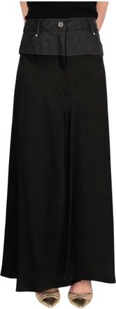 Pinko Pinko, Rokken, Dames, Zwart, S, Satijn, Gelosia Satin Crinkle Skirt