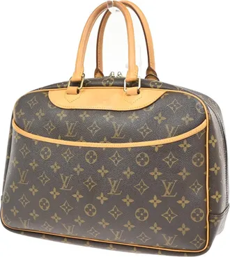 Louis Vuitton Deauville Monogram Canvas Brown Leather Handbag (Pre-Owned)