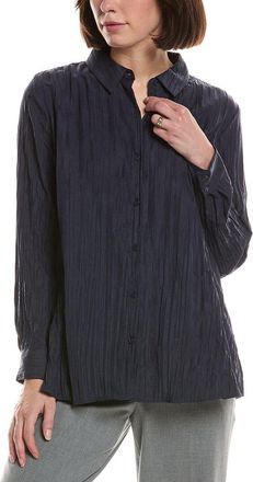 Eileen Fisher Petite Silk Pleated Shirt
