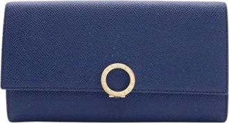 Bulgari Pre-owned Long Wallet (Bi-fold) - Dames - Vintage Accessoires - Blauw - ONE Size - Leer - Vintage