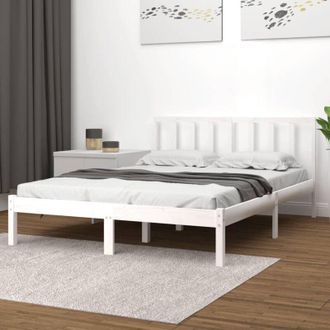 vidaXL Estructura De Cama Sin Colch&oacute;n Madera Pino Blanco 140x200 Cm Vidaxl