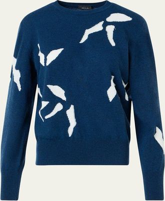 Akris Whitecaps Intarsia Cashmere & Cotton Sweater