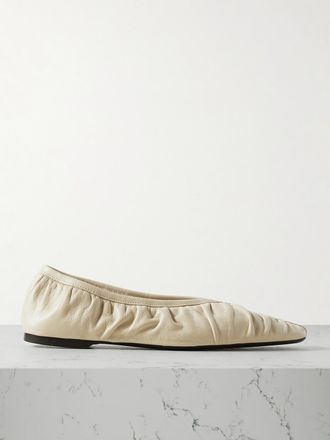 Toteme Ballerine In Pelle The Gathered - Bianco sporco