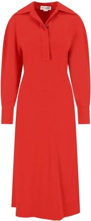 Victoria Beckham Shirt Midi Dress Red