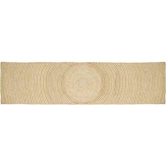 vidaXL vidaXL Tappeto Naturale e Bianco 60 x 400 cm Juta