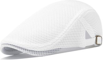 Generic Mens Breathable Mesh Newsboy Cap Summer Beret Ivy Cap Driving Cabbie Flat Hat