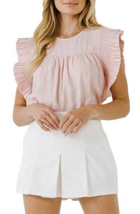 English Factory Ruffle Detail Top in Dusty Pink at Nordstrom Rack, Size X-Small
