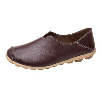 Generic Loafers Shoes for Women,Orthopedic Shoes for Women,Ladies Casual Slip-On Leather Loafer Comfort Low Top Leather Lightweight Round Toe Business Work Lo