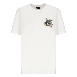 Etro Etro, T-Shirts, female, White, Size: L Pegasus Motif T-Shirt