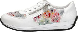 Rieker Veterschoenen Laag - Dames - Sneakers - Wit - 36 EU - Schoenen