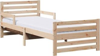vidaXL Bed Frame with Mattress Brown 80 x 200 cm Solid Pine Wood vidaXL