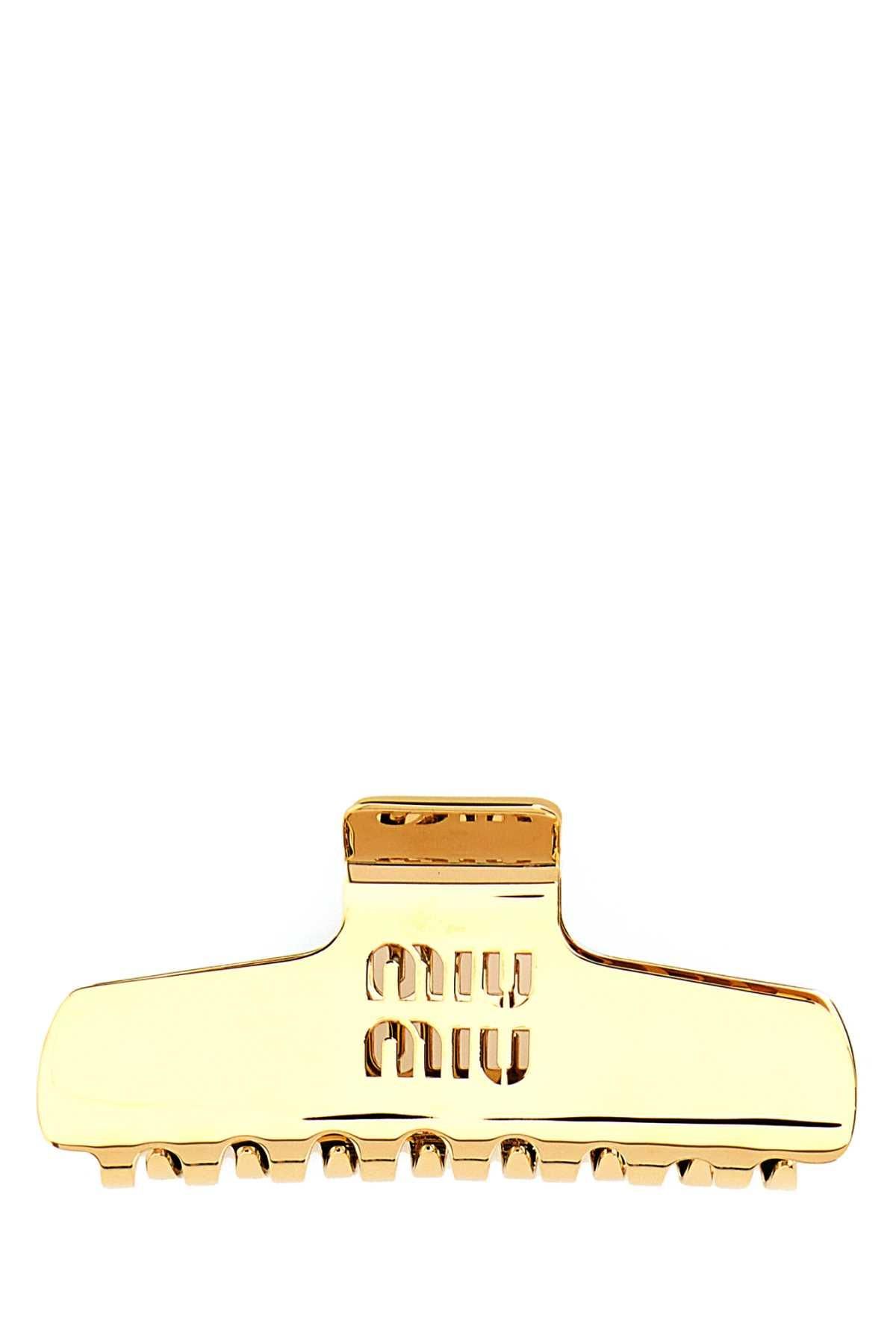 ヘアアクセサリー MiuMiu FW25 Gold l hair clip (5IF2192DTU F0056) ミュウミュウ Miu Miu MIUMIU ヘアクリップ 5IF218 2DTU ロゴ