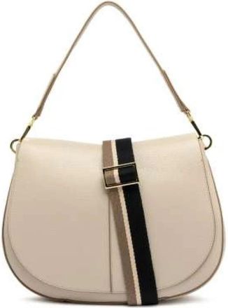 Gianni Chiarini Gestructureerde leren schoudertas - Dames - Schoudertassen - Beige - ONE Size - Leer - Tassen