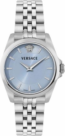 Versace Vekta0226 Leren Armband - Dames - Accessoires - Grijs - Maat: ONE Size Leer