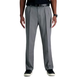 Haggar Mens HC00255 Casual Pants, Heather Grey, 38W x 30L