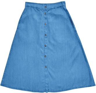Mazine Denim Midi Skirt Jupe für Damen | grau