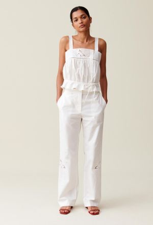 Claudie Pierlot Pantalon droit brod&eacute;