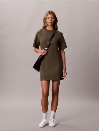 Calvin Klein Jeans Calvin Klein Womens Monogram Mini Sweatshirt Dress - Green - XL