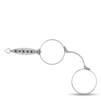 Luxury Bazaar Platinum 0.45ct Diamond and Onyx Art Deco Lorgnette MF06-062426