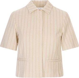 Max Mara Overhemden, Dames, Beige, S, Katoen, Korte Shirt Jas