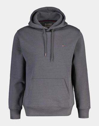 GANT Mens GANT Mens Regular Fit Shield Logo Pullover Hoodie - 93 Grey Melange - Size: 48