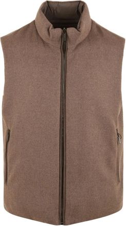 Moorer Falieri-LS9 Omkeerbaar Vest - Heren - Bodywarmers - Bruin - M - Wol - Jassen