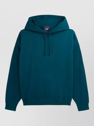 Yohji Yamamoto hooded logo knit sweatshirt relaxed fit drawstring hem