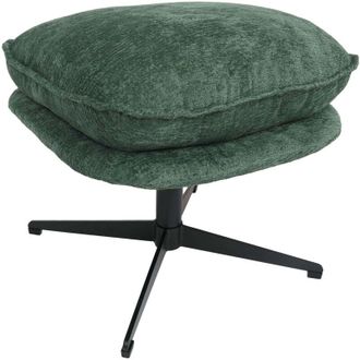 Hhg Sgabello imbottito HHG-704, seduta/poggiapiedi pouf stoffa/tessuto ciniglia (370 g/m&sup2;), verde