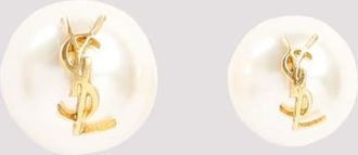 Saint Laurent Pearl Earrings With Monogram