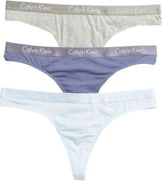 Calvin Klein Motive Cotton Thong Panties - Pack of 3 in Loe Scorched De at Nordstrom Rack, Size Medium
