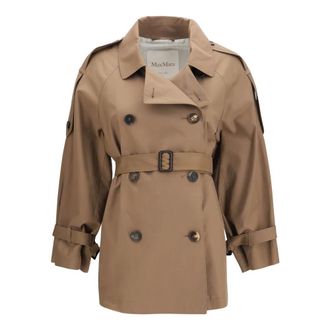 Max Mara Mtccaroline Gabardina Corta - Coats - Mujer - Marr&oacute;n - S