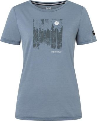 super.natural Wonder Wald Tee Merinoshirt f&uuml;r Damen | flint stone / various