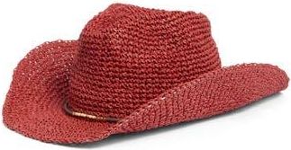 Vince Camuto Bead Trim Cowgirl Hat in Dark Red at Nordstrom Rack