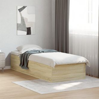 vidaXL Estructura De Cama Sin Colch&oacute;n Madera Roble Sonoma 75x190 Cm Vidaxl