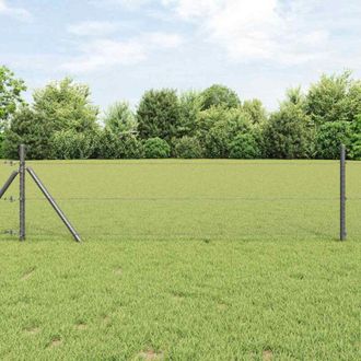 vidaXL Reja Con Postes Gris 0.5 X 25 M Acero Recubierto De Pvc Vidaxl