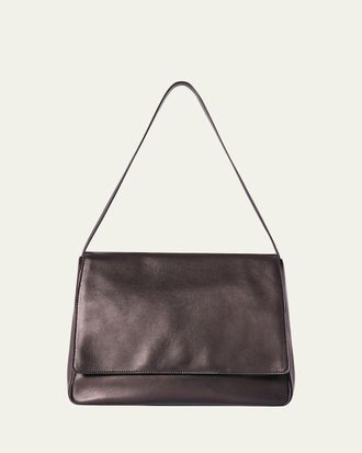 The Row Nuance Flap Hobo Bag in Leather