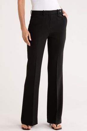 Theory High Waist Flare Leg Crepe Pants in Black at Nordstrom Rack, Size 10