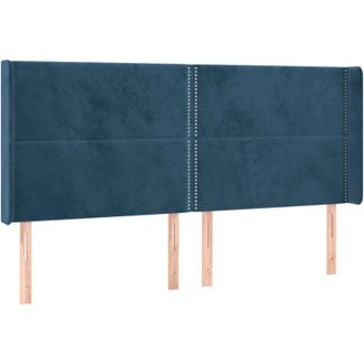 vidaXL Cabecero Con Orejas De Terciopelo Azul Oscuro 163x16x118/128 Cm Vidaxl
